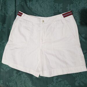 Ladies Size 12 Liz  Claiborne Lizsport Vintage White High Waisted Shorts
